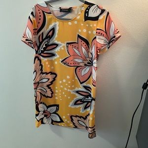 Mink pink colorful floral shift dress